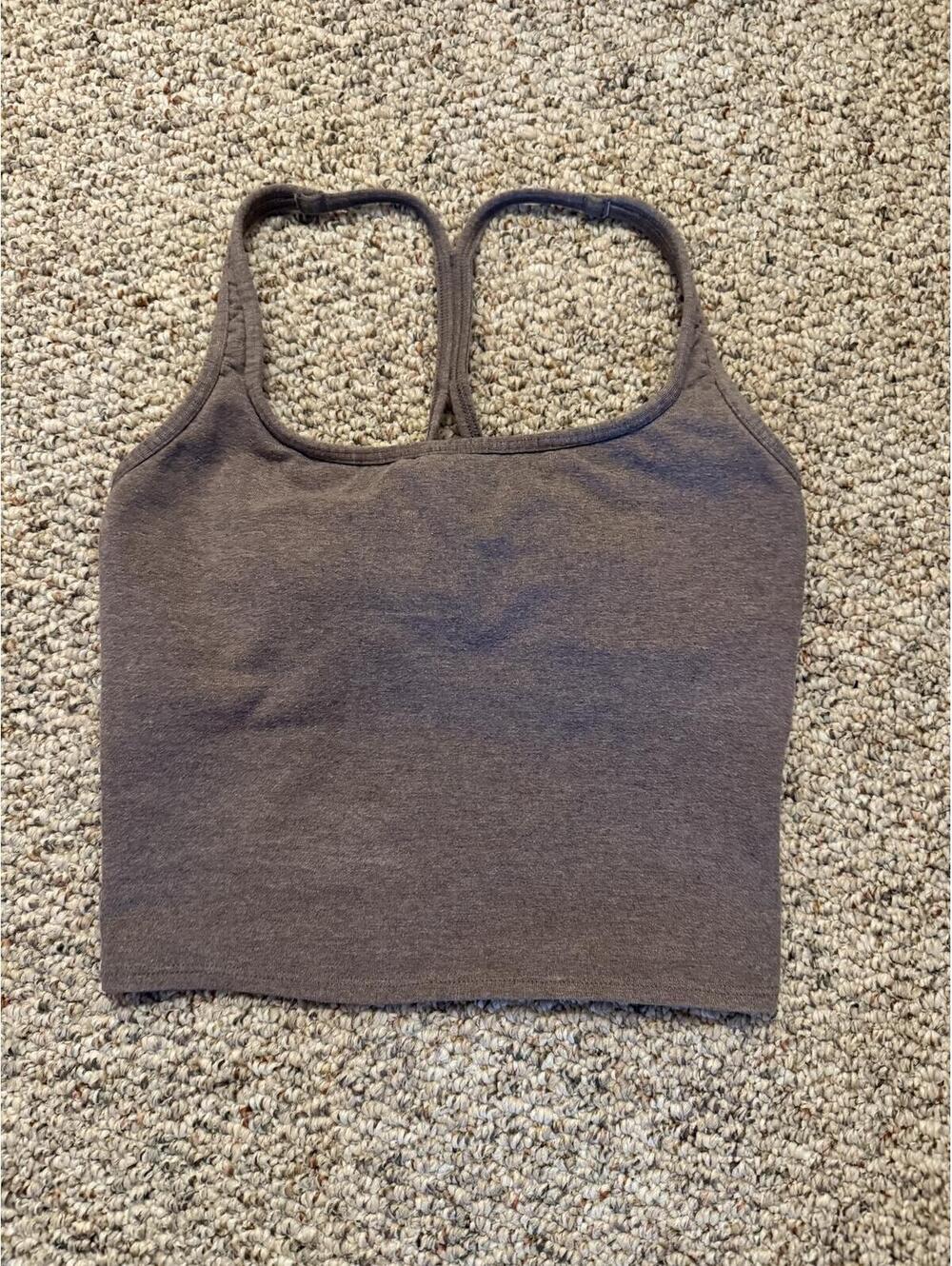PINK Victoria's Secret Taupe sports bra cropped top